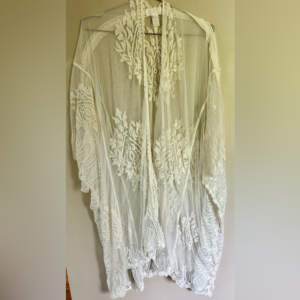 BKK Chance Cardigan Womens S-XL Beige Open Knit Boho Beachy Kokomo - Picture 3 of 4